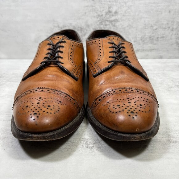 Allen Edmonds Sanford Medallion Brogue Cap Toe Derby Shoes - Men's Size 9 D - Picture 2 of 12